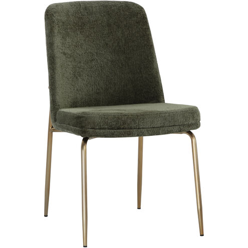 Zeke Antique Brass / Bergen Olive Dining Chair, Set Of 2